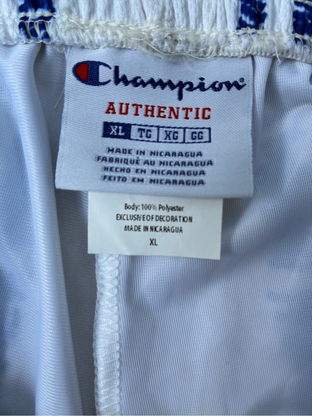 Champion Men’s White & Blue Printed Basketball Shorts - Picture 4 of 6